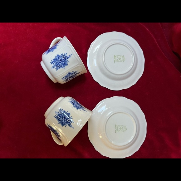 Vintage “Mayhill”  lovely Federalist 8oz.Teacups. Ironstone.Blue Flowers. - Picture 6 of 15